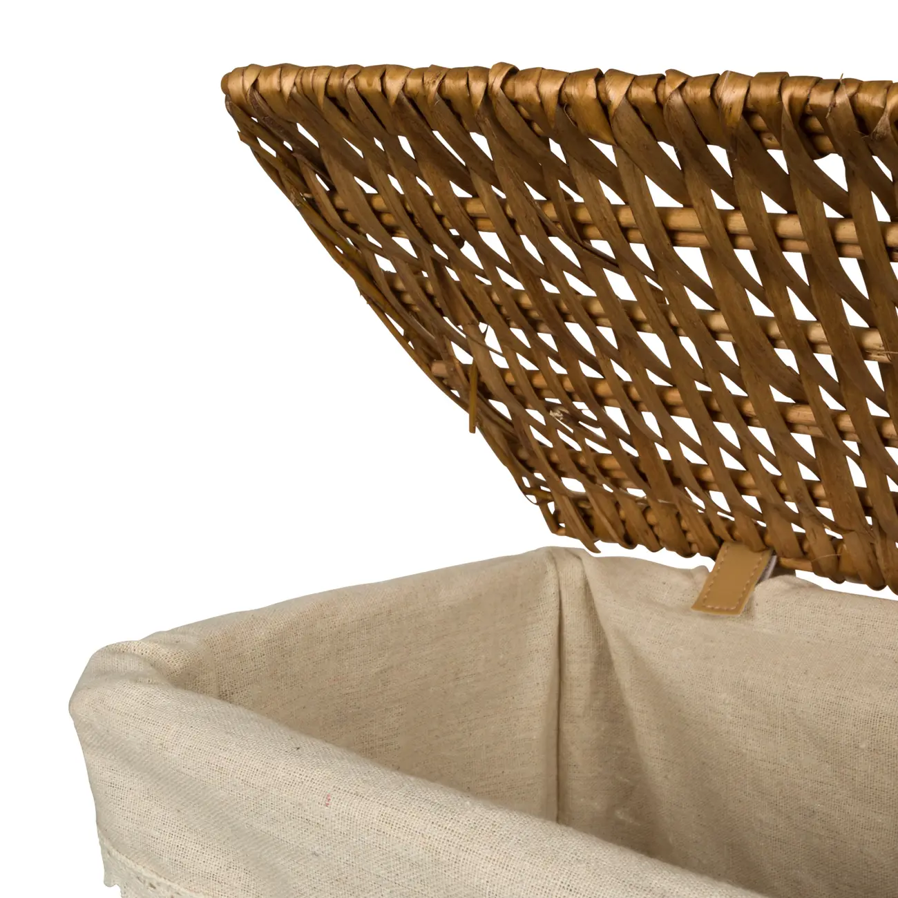 CESTO PARA ROUPA 33 CM X 24 CM X 45 CM BOULE - FIBRA CLARA/ BEGE - Foto 6