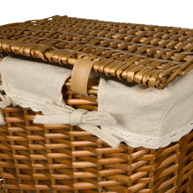 CESTO PARA ROUPA 33 CM X 24 CM X 45 CM BOULE - FIBRA CLARA/ BEGE - Foto 7