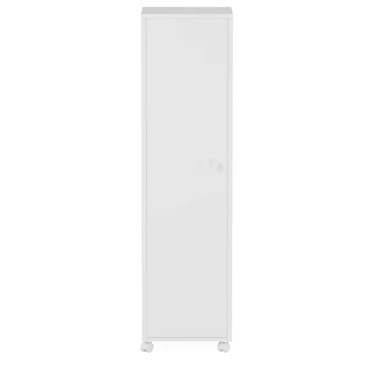 ARMÁRIO PARA LAVANDERIA ALTO COM RODÍZIOS 1 PORTA/3 PRATELEIRAS ALL WEEK - BRANCO - Foto 1