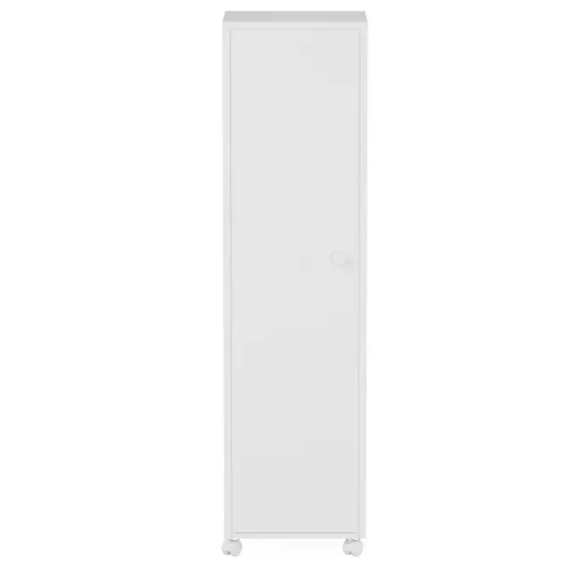 ARMÁRIO PARA LAVANDERIA ALTO COM RODÍZIOS 1 PORTA/3 PRATELEIRAS ALL WEEK - BRANCO - Foto 1