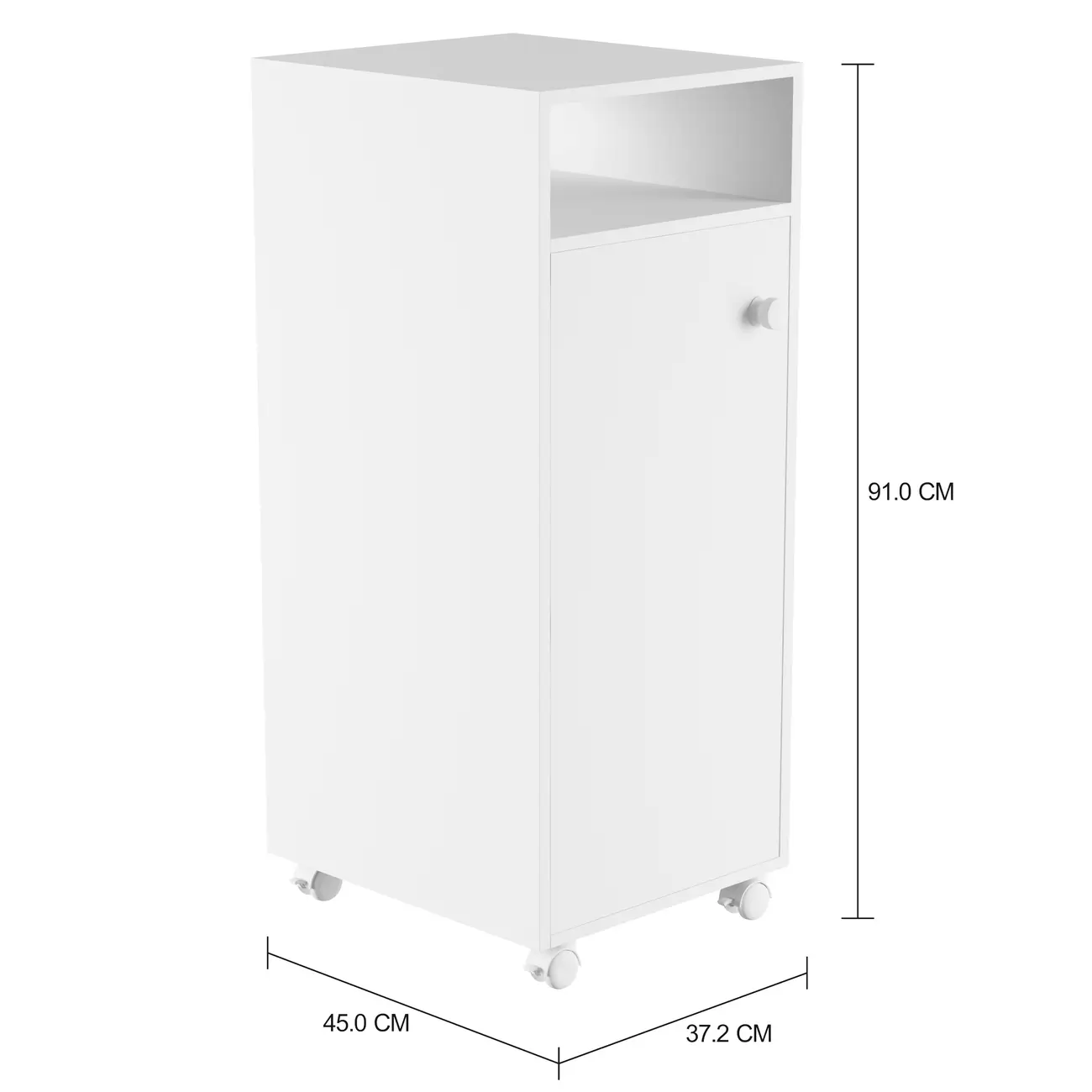 ARMÁRIO PARA LAVANDERIA BAIXO 1 PORTA COM RODÍZIOS ALL WEEK - BRANCO - Foto 4