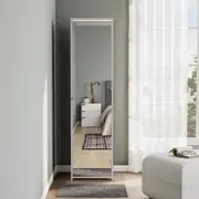 SAPATEIRA/ARMÁRIO PAREDE 1 PORTA V-ESCONDE - BRANCO/PRATA - Foto 5