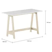 ESCRIVANINHA 1,10 M X 55 CM AVRIL - NATURAL WASHED/BRANCO - Foto 2