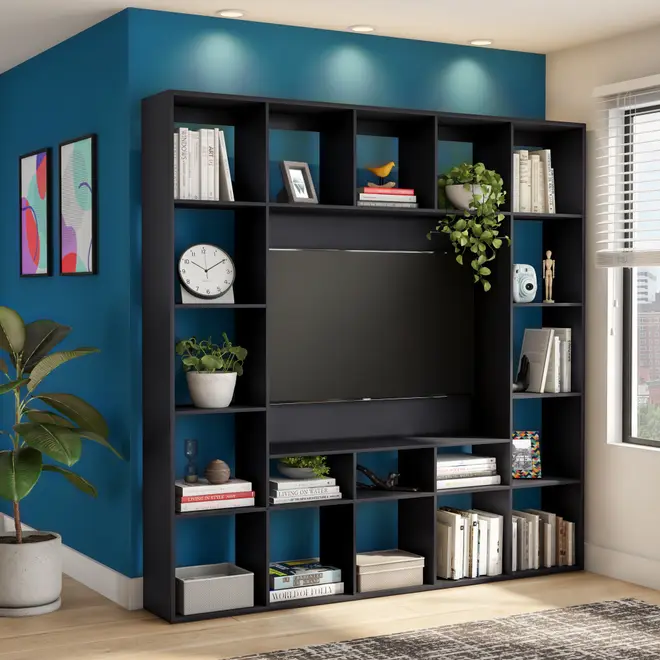 ESTANTE PARA TV DE ATÉ 46 POLEGADAS 2,12 M X 2,12 M CÉLULA - PRETO - Foto 6