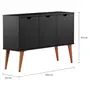BUFFET 3 PORTAS 1,20 M X 35 CM LIN - PRETO/NOZES - Foto 6