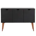 PRETO/NOZES - BUFFET 3 PORTAS 1,20 M X 35 CM LIN