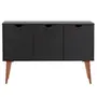PRETO/NOZES - BUFFET 3 PORTAS 1,20 M X 35 CM LIN