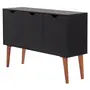 BUFFET 3 PORTAS 1,20 M X 35 CM LIN - PRETO/NOZES - Foto 2