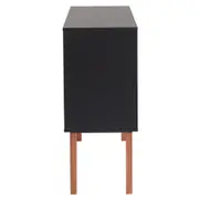 BUFFET 3 PORTAS 1,20 M X 35 CM LIN - PRETO/NOZES - Foto 4