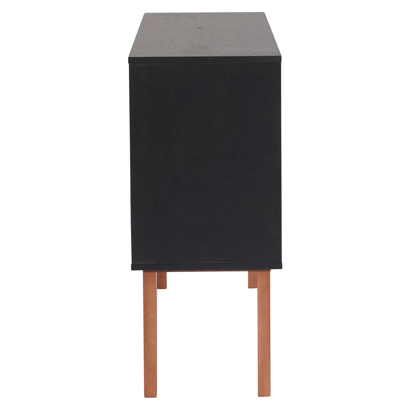 BUFFET 3 PORTAS 1,20 M X 35 CM LIN - PRETO/NOZES - Foto 4