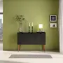 BUFFET 3 PORTAS 1,20 M X 35 CM LIN - PRETO/NOZES - Foto 7