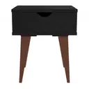 PRETO/NOZES - MESA DE CABECEIRA 1 GAVETA LIN