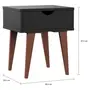 MESA DE CABECEIRA 1 GAVETA LIN - PRETO/NOZES - Foto 4