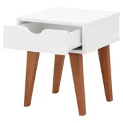 MESA DE CABECEIRA 1 GAVETA LIN - BRANCO/NOZES - Foto 2