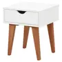 MESA DE CABECEIRA 1 GAVETA LIN - BRANCO/NOZES - Foto 3