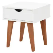 MESA DE CABECEIRA 1 GAVETA LIN - BRANCO/NOZES - Foto 3
