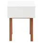 MESA DE CABECEIRA 1 GAVETA LIN - BRANCO/NOZES - Foto 4