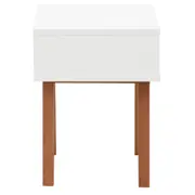 MESA DE CABECEIRA 1 GAVETA LIN - BRANCO/NOZES - Foto 4