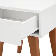 MESA DE CABECEIRA 1 GAVETA LIN - BRANCO/NOZES - Foto 5