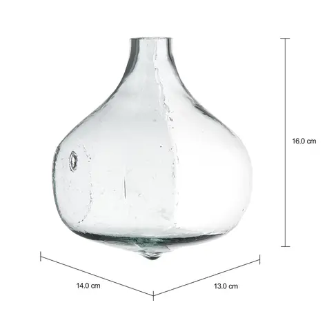 Imagem com medidas do produto VASO DE PAREDE 14 CM FLUTUANTES CEBOLA