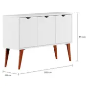 BUFFET 3 PORTAS 1,20 M X 35 CM LIN - BRANCO/NOZES - Foto 9