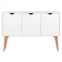BUFFET 3 PORTAS 1,20 M X 35 CM LIN - BRANCO/NOZES - Foto 1