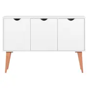 BUFFET 3 PORTAS 1,20 M X 35 CM LIN - BRANCO/NOZES - Foto 1