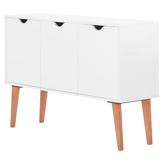 BUFFET 3 PORTAS 1,20 M X 35 CM LIN - BRANCO/NOZES - Foto 2