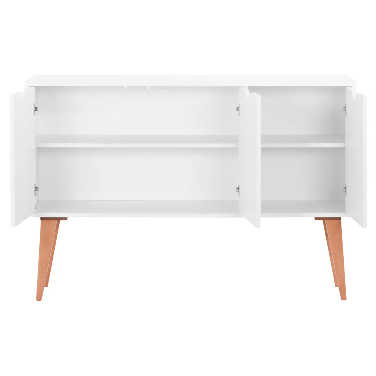 BUFFET 3 PORTAS 1,20 M X 35 CM LIN - BRANCO/NOZES - Foto 3