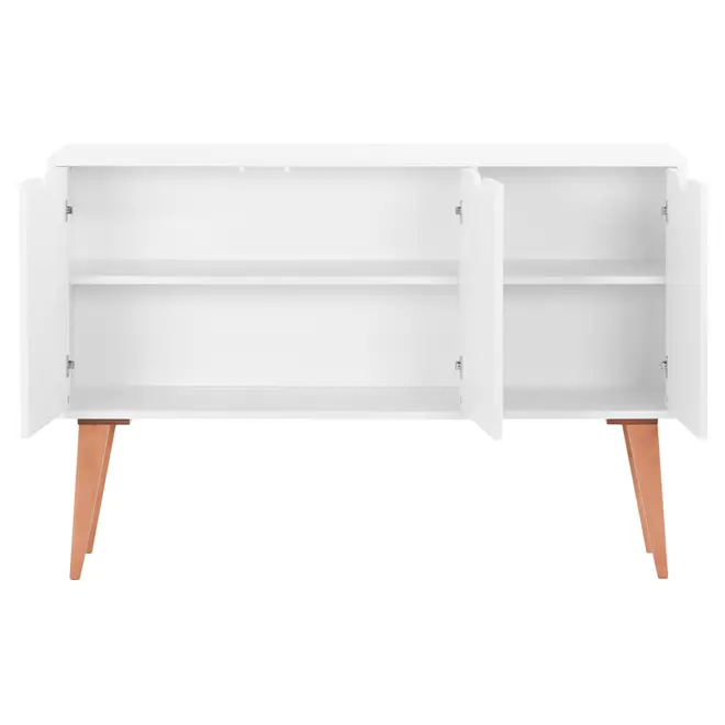 BUFFET 3 PORTAS 1,20 M X 35 CM LIN - BRANCO/NOZES - Foto 3