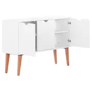 BUFFET 3 PORTAS 1,20 M X 35 CM LIN - BRANCO/NOZES - Foto 6