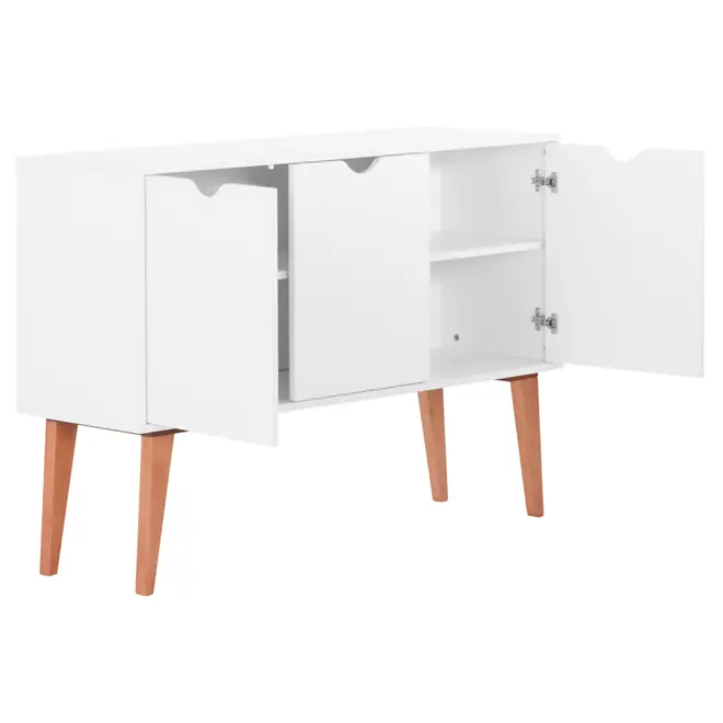 BUFFET 3 PORTAS 1,20 M X 35 CM LIN - BRANCO/NOZES - Foto 6
