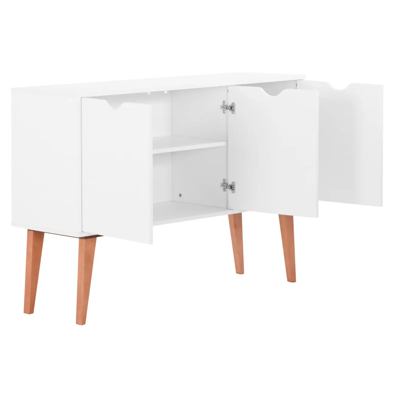 BUFFET 3 PORTAS 1,20 M X 35 CM LIN - BRANCO/NOZES - Foto 7