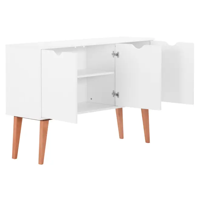 BUFFET 3 PORTAS 1,20 M X 35 CM LIN - BRANCO/NOZES - Foto 7