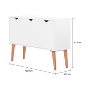 BUFFET 3 PORTAS 1,20 M X 35 CM LIN - BRANCO/NOZES - Foto 8