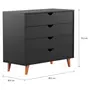 CÔMODA 4 GAVETAS 90 CM X 40 CM LIN - PRETO/NOZES - Foto 6