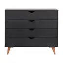 PRETO/NOZES - CÔMODA 4 GAVETAS 90 CM X 40 CM LIN
