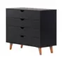 CÔMODA 4 GAVETAS 90 CM X 40 CM LIN - PRETO/NOZES - Foto 2