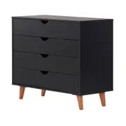 CÔMODA 4 GAVETAS 90 CM X 40 CM LIN - PRETO/NOZES - Foto 2