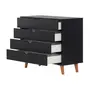 CÔMODA 4 GAVETAS 90 CM X 40 CM LIN - PRETO/NOZES - Foto 3