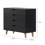 CÔMODA 4 GAVETAS 90 CM X 40 CM LIN - PRETO/NOZES - Foto 5