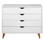 BRANCO/NOZES - CÔMODA 4 GAVETAS 90 CM X 40 CM LIN