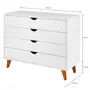 CÔMODA 4 GAVETAS 90 CM X 40 CM LIN - BRANCO/NOZES - Foto 2