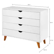 CÔMODA 4 GAVETAS 90 CM X 40 CM LIN - BRANCO/NOZES - Foto 2