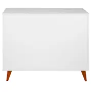 CÔMODA 4 GAVETAS 90 CM X 40 CM LIN - BRANCO/NOZES - Foto 4