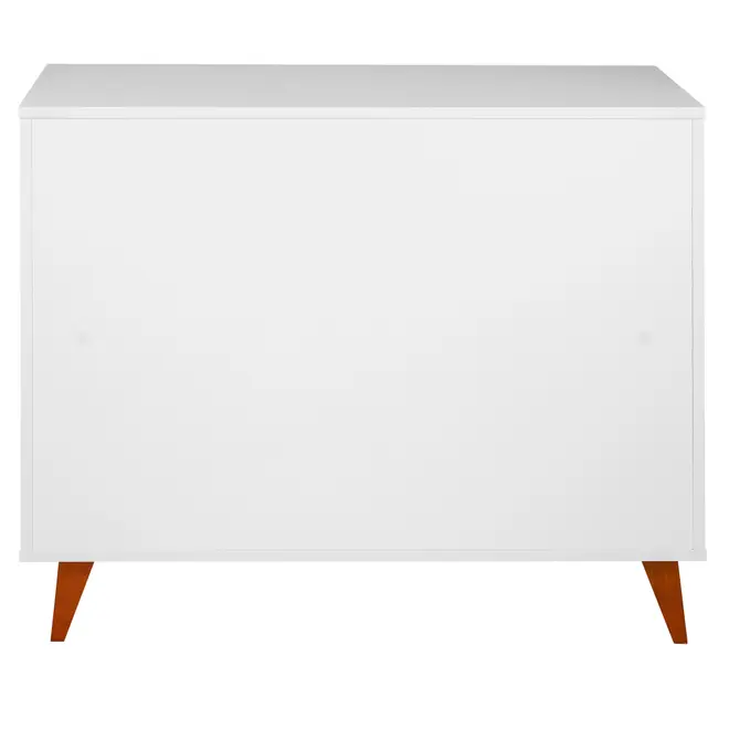 CÔMODA 4 GAVETAS 90 CM X 40 CM LIN - BRANCO/NOZES - Foto 4