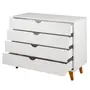 CÔMODA 4 GAVETAS 90 CM X 40 CM LIN - BRANCO/NOZES - Foto 5