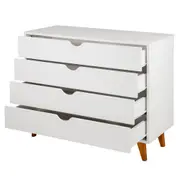CÔMODA 4 GAVETAS 90 CM X 40 CM LIN - BRANCO/NOZES - Foto 5