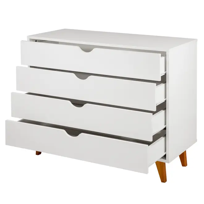 CÔMODA 4 GAVETAS 90 CM X 40 CM LIN - BRANCO/NOZES - Foto 5
