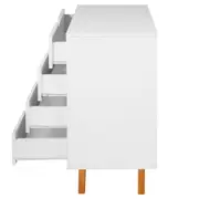 CÔMODA 4 GAVETAS 90 CM X 40 CM LIN - BRANCO/NOZES - Foto 6